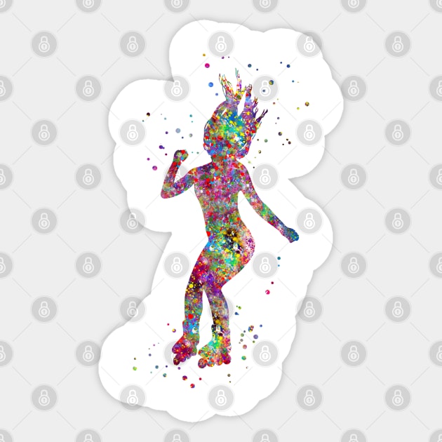 Roller skating girl Sticker by RosaliArt